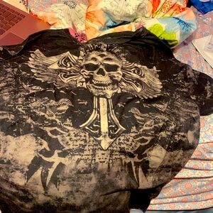 XL skull shirt non worn cotton shirt
